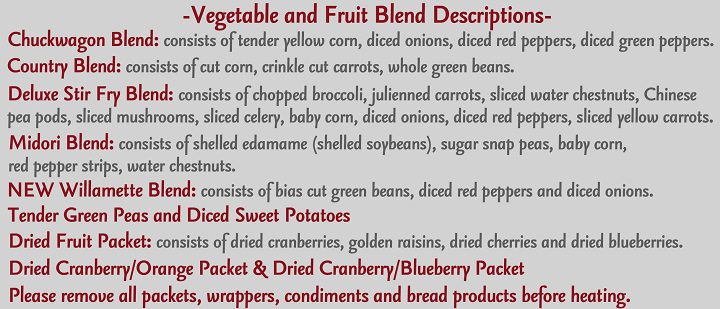Vegetable and Fruit Blend Descriptions (NEW MENU)... - Veggie Fruit Blend Descriptions 2017 2018