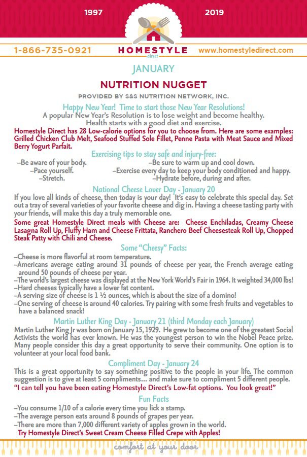Nutrition Nugget - January 2019 - Nutrition Nugget January 2019