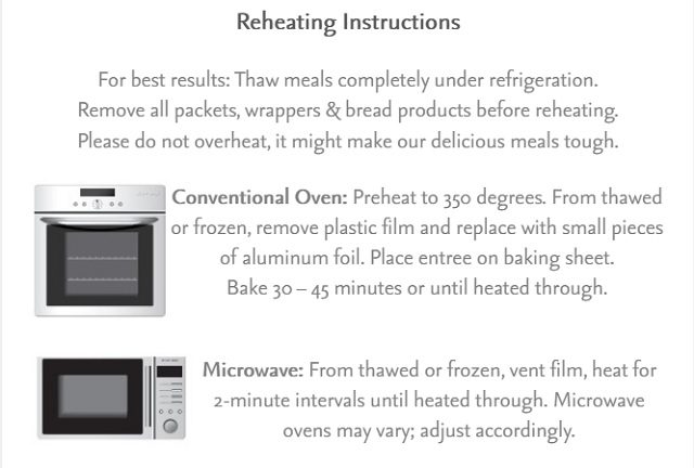 Heating Your Meals... - reheat c