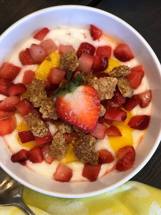 Did You Forget Breakfast? - 28 Vanilla Yogurt Parfait with Mango Strawberry TM 15 c