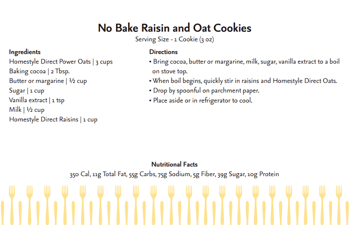 No Bake Raisin and Oat Cookies - nobake c